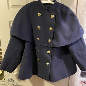 Wool Navy Sailor Coat with gold buttons